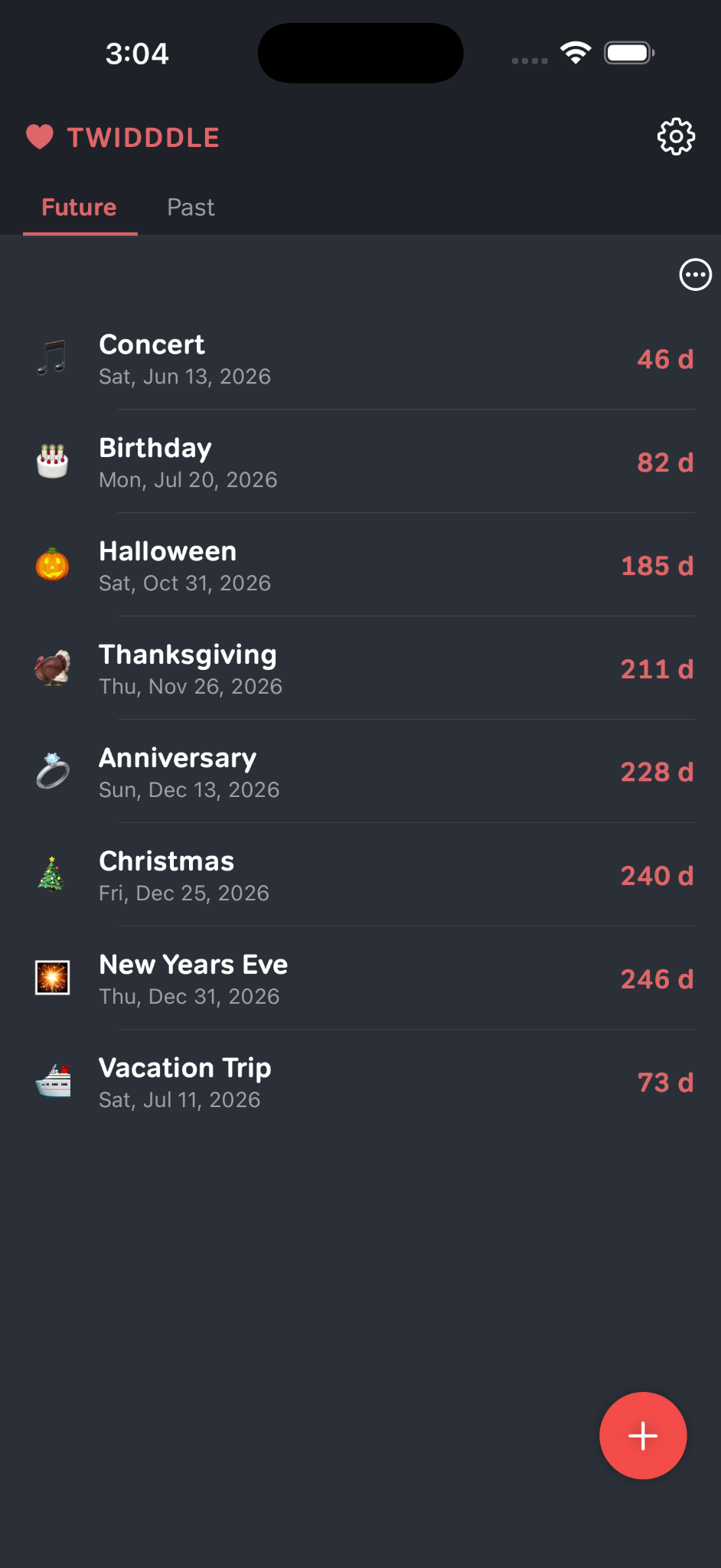 Twidddle stacked dark mode screenshot