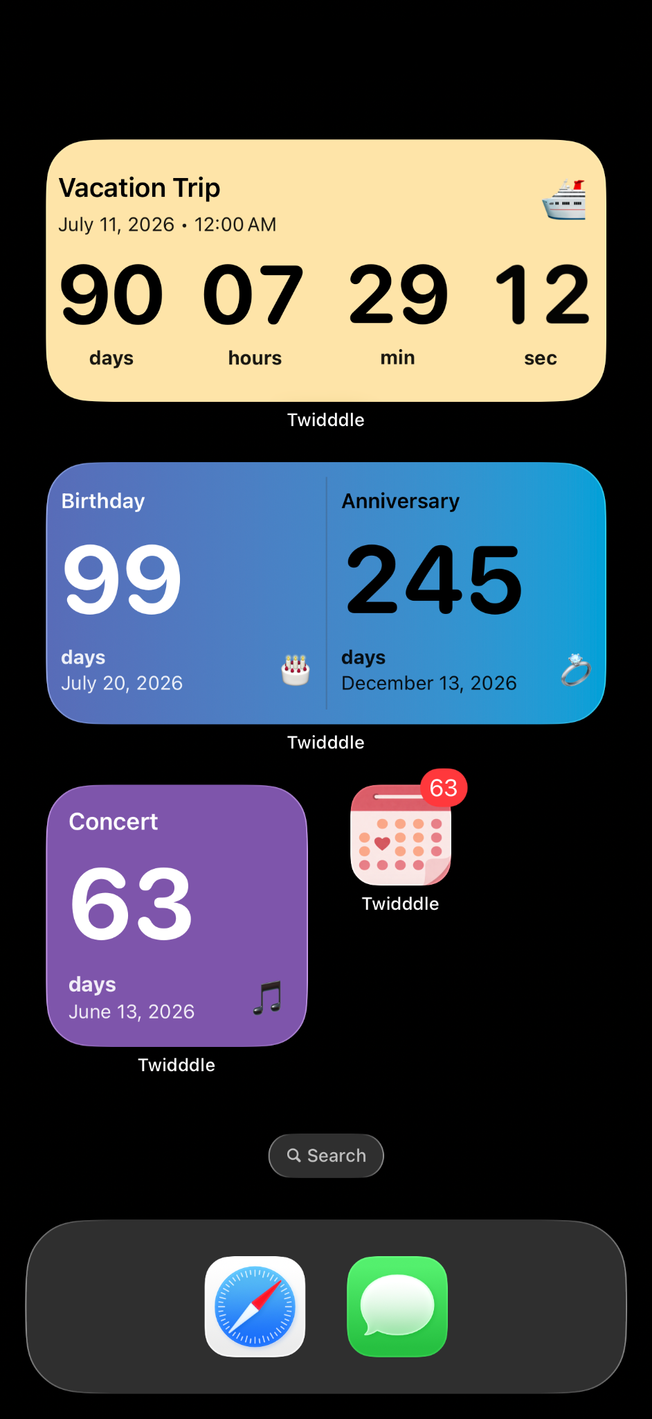 Twidddle Home Screen widgets