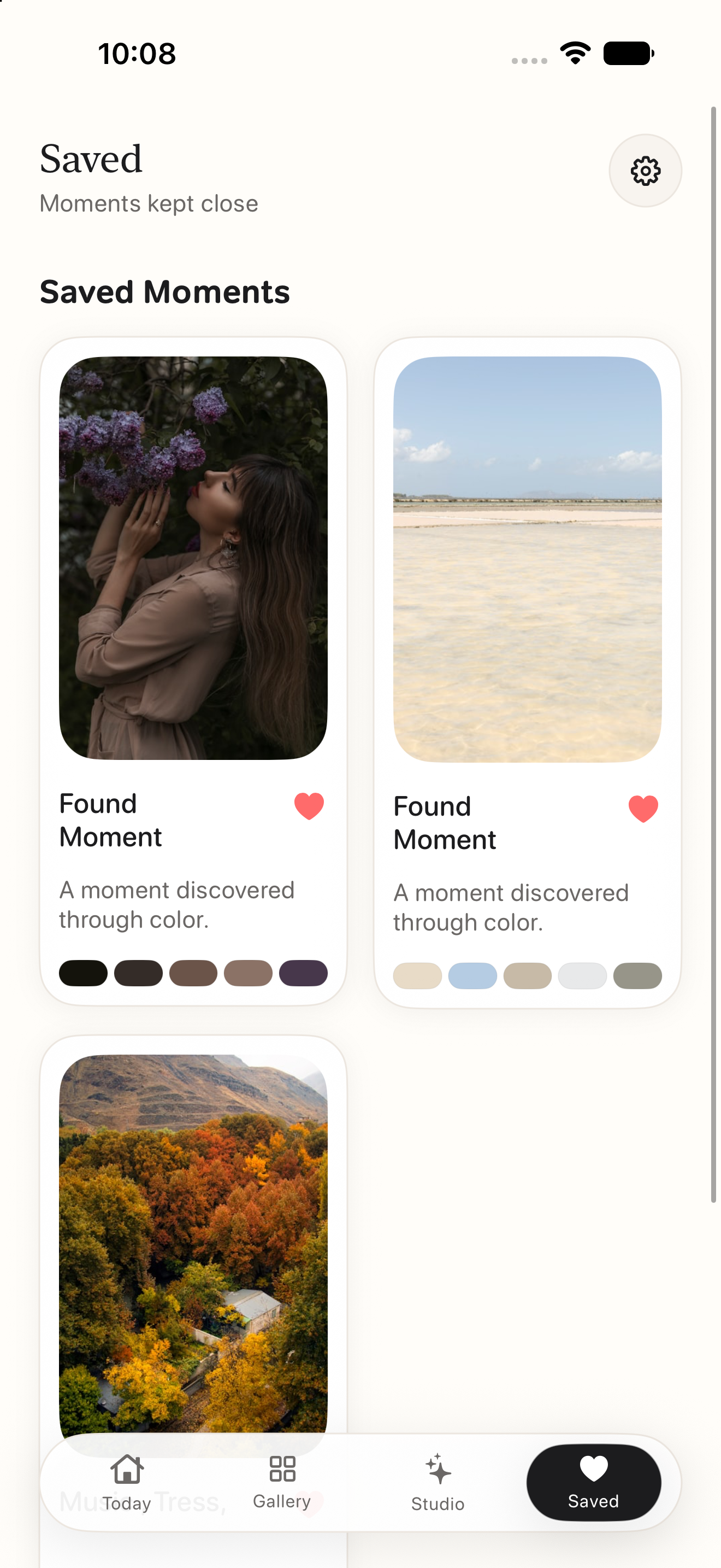 Prism saved palettes interface