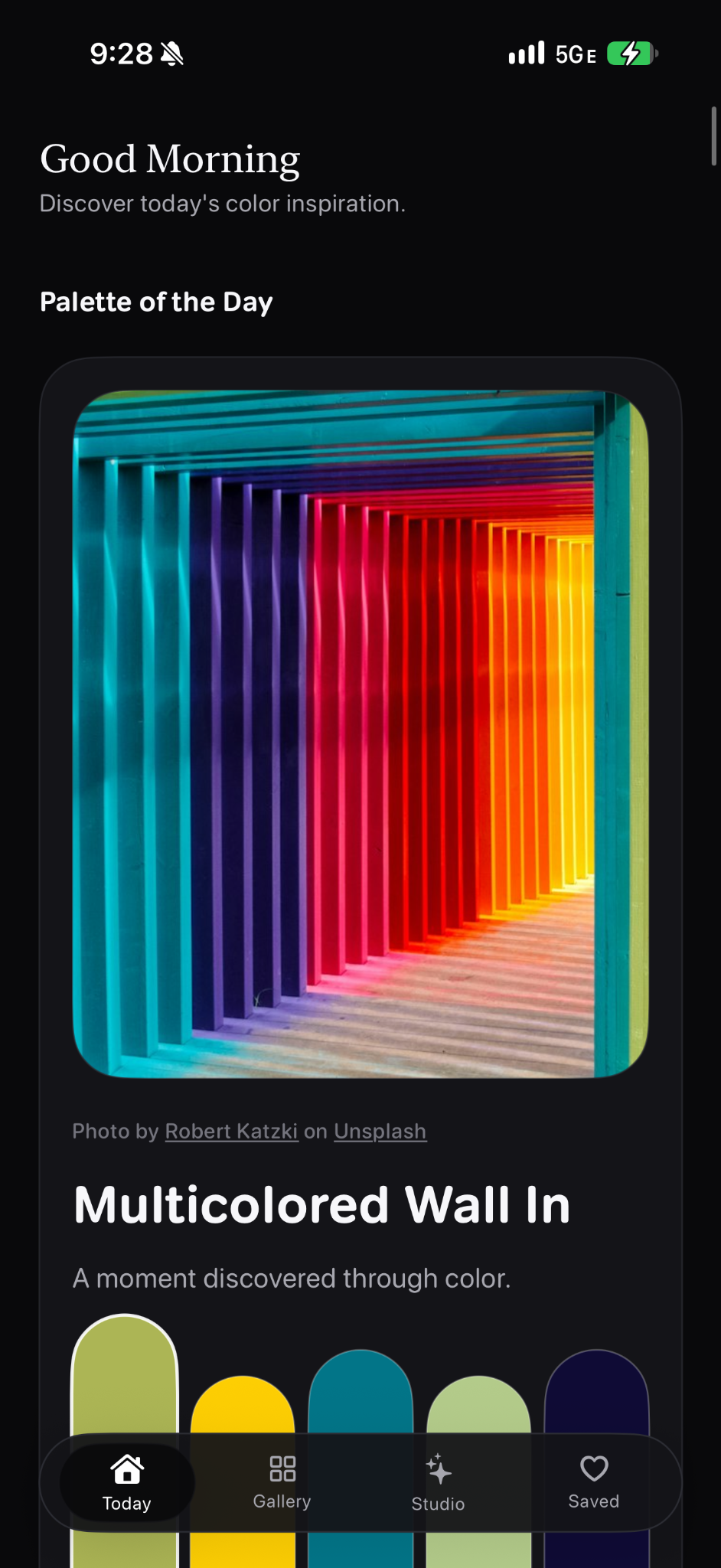 Original Prism color studio screenshot