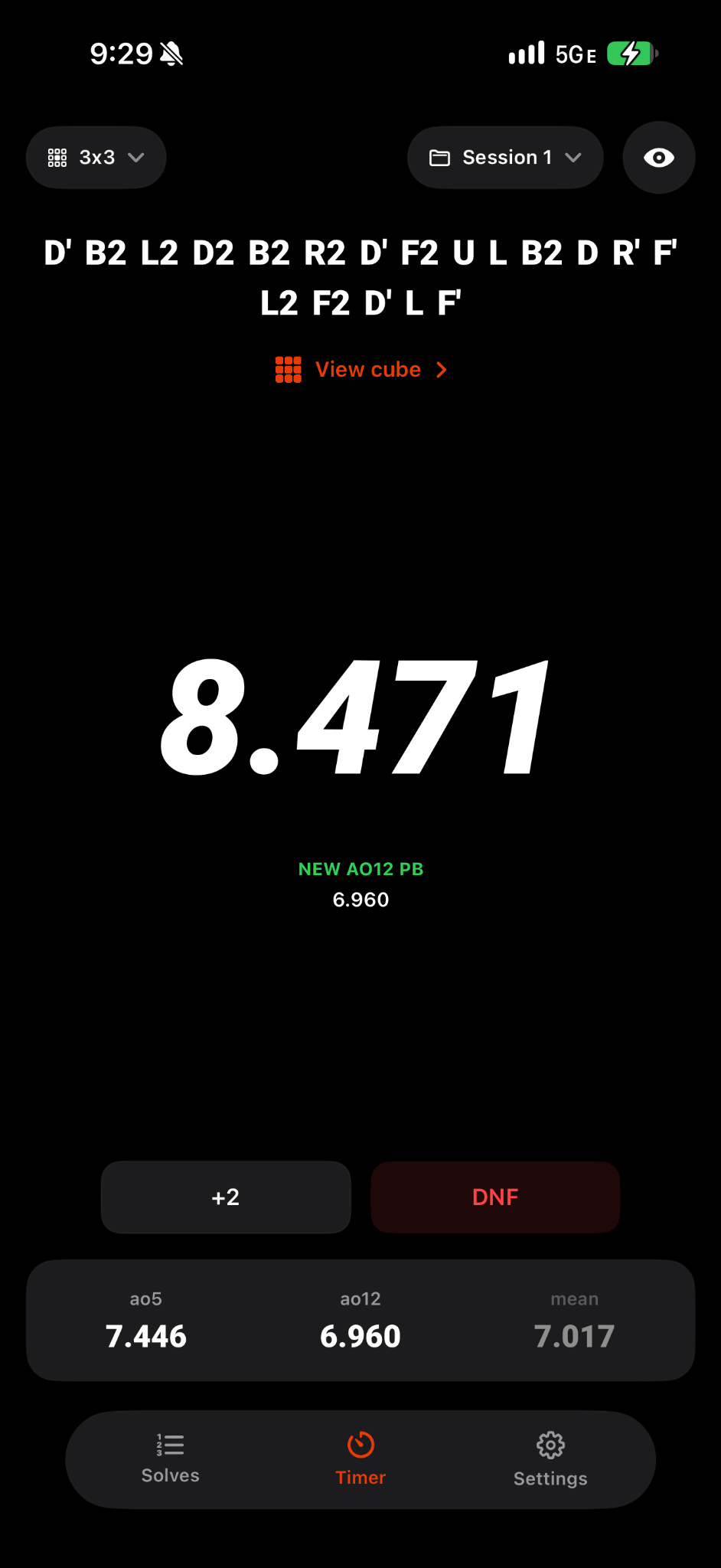 Original SubX timer interface