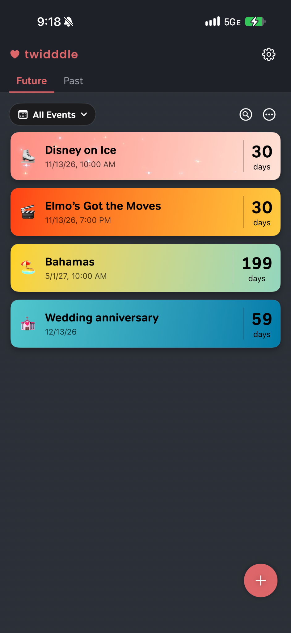 Twidddle countdown interface