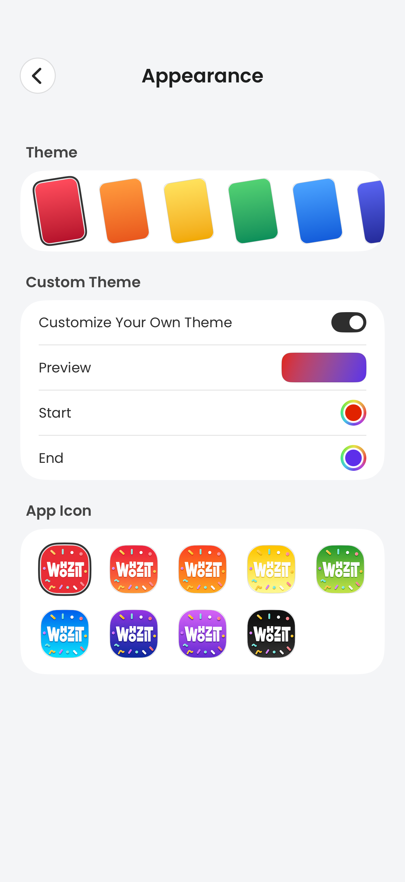 WhozIt appearance and theme options